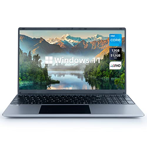Anmesc Laptop, 15.6" 1080P Full Hd Display High Performance Quad-Core Intel Celeron N5095 Processors 12Gb Ddr4 512Gb Ssd Windows 11 Laptop Computers, 2.4G/5G Wifi, Bluetooth 4.2, Long Battery Life #TOP24