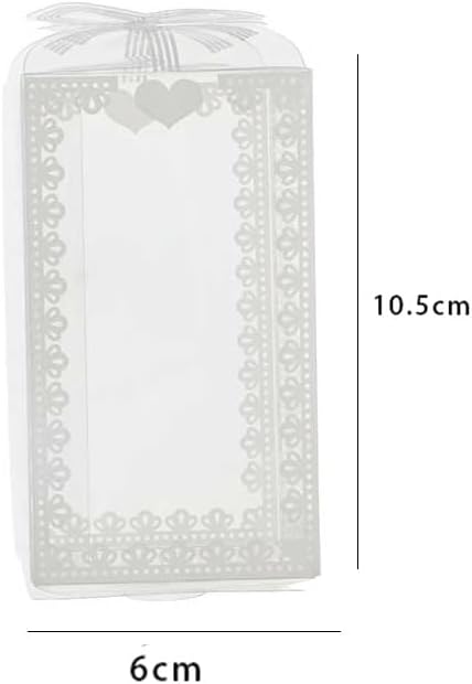 Leadigol 20 Pack Clear Favor Boxes with Bowknot,2.36 x 2.36 x3.94 inch,Transparent PVC Clear Favor Box Gift Boxes for Wedding, Party - Image 6