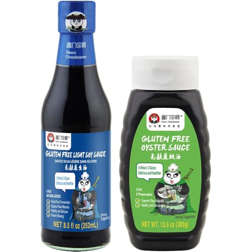 Image of Sauce Grandmaster Premium Soy Sauce & Oyster Sauce Combo - Double Delicious for Braising, Stewing, Dipping & Stir-Frying, Perfect Taste Enhancer (8.5oz + 13.5oz)