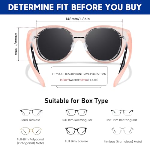 Image of Xfeel Polarized Over Glasses Sunglasses for Women Fitover Sun Glasses | Sunglasses that Fit Over Glasses, UV400 Protection, Outdoor Driving Shades, Over Reading /Prescription Glasses Sunglasses