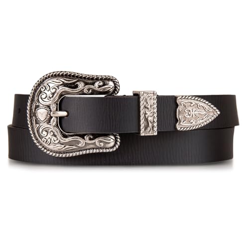 Image of Lucky Brand Women's Western Leather Belt | Classic | Fashion | Vintage | Buffalo Leather | Western-Inspired
