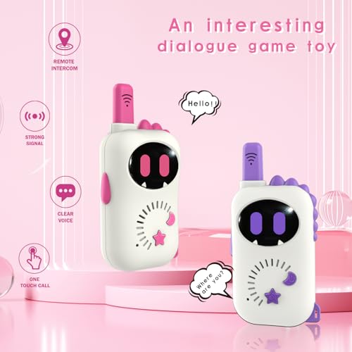 Image of Set of 2 Robot-Themed walkie-talkies for Children, Cartoon mini Design walkie-talkies, Suitable Toys for Boys and Girls for Outdoor Adventures, Camping and Hiking, Christmas or Birthday Gift