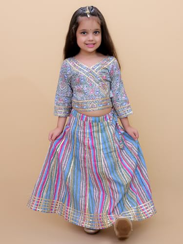 Image of The Mom Store Baby /Kids Girls Lehenga Set Ethnic Wear | Printed | Trendy Stylish Elegant Lehenga Set For Festivals & Special Occasions | Cotton