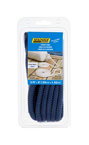 Seachoice Double-Braid Bumper Fender Line, 3/8 In. X 6 Ft., Navy Blue #TOP3