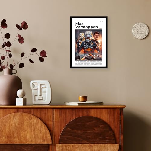 Image of CodersParadise Formula Racing Apex Champion MAX Poster Frame | Premium A4 Framed Wall Art for Bedroom, Office & Gaming Setup | High-Octane Motorsport Driver Tribute Decor for F1 Fans