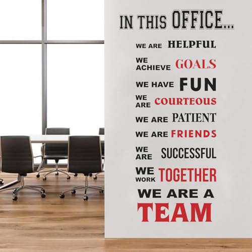 Image of Team - Work Together - Office - Motivation - Corporate - Business - Inspiration Quotes - Wall Sticker Decal (Multi Colour, Vinyl, Self-Adhesive) (Premium Large - 200 x 100 cm)