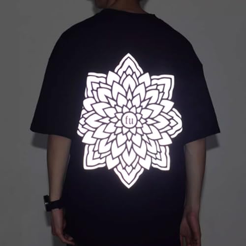 Image of guangyintong Reflective White Heat Transfer Vinyl HTV Rolls, 12 inch x 8ft Reflective Iron on Vinyl for T-Shirts, White HTV Vinyl for All Cutter Machine Easy to Cut & Weed for HTV DIY Design