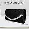 RPAEOY Clutch Damen Glitzer Diamant Satin Plissiert Abendtasche Abnehmbarer Kettentasche Hochzeit Freizeit Date Hochzeit Cocktail Party Tanz Party Geburtstagsfeier Geschenk (Schwarz) #3