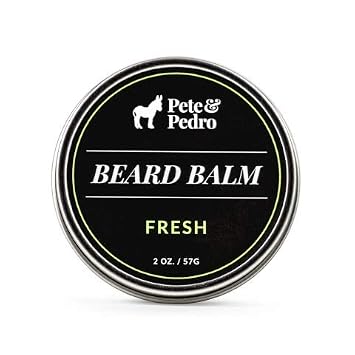 Pete & Pedro FRESH BEARD BALM Clean, Musk, Teak Wood Scent | 100% Natural & Organic Ingredients | Light-Hold, Hydrates, Softens Skin, Reduces Itch, Frizz & Flakes | As Seen on Shark Tank, 2 oz.