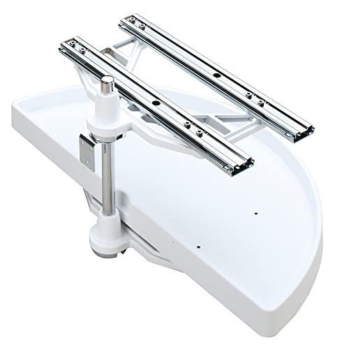 Rev-A-Shelf 6882-31-11-570 31-Inch Polymer Half Moon 2-Tier Lazy Susan Blind Corner Kitchen Cabinet Storage Organizer W/Pivot & Slide Hardware, White #TOP3