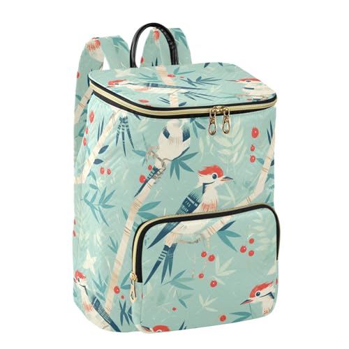 KLL Woodpecker Red Berry Blue Women Backpack Fashion Waterproof College Bookbag Shoulder Bag for Gym Work Travel2