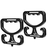 Grocery Bag Carrier with Plastic Storage Box, 2 Pack Grocery Bag Holder for Plastic Bags, Holds 100lbs, Heavy Duty Carry Handle, Comfortable Grip to Carry Bags, Buckets, Shopper Accessories, Black