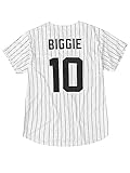 90s Clothes for Women and Men Baseball Jersey Shirt for Theme Party Hip Hop Clothing for Party (Stripe-L)