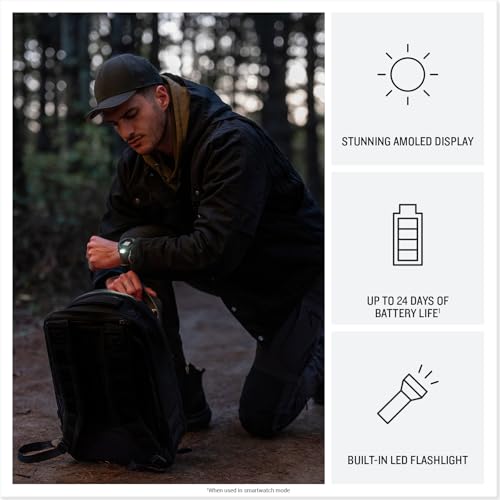 Image of Garmin Instinct 3 Tactical Edition, 50mm, AMOLED Display, Rugged Outdoor GPS Smartwatch - Black