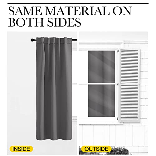 Nicetown Light Reducing Curtain Panels Window Draperies - (Grey Color) 52X84 Inch, 2 Pieces, Insulating Room Darkening Drapes For Bedroom #TOP6