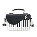 WILDFINDING Piano Music Notes PU Leather Shoulder Tote Bag Purse Crossbody Handbag for Women Girls (Black), 14cm