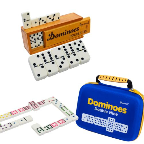 Set de Dominoes Double 9 y Double 6 en Estuche de Madera miniatura 1