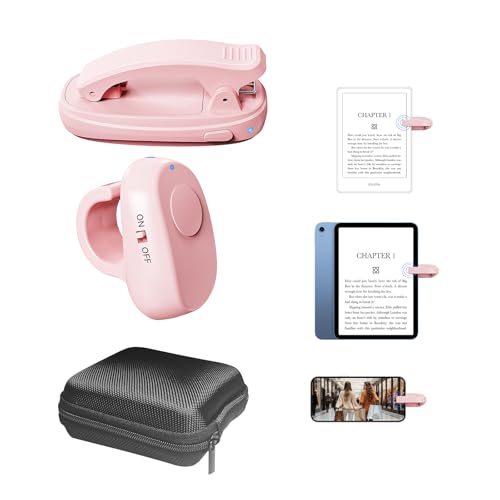 Kindle Page Turner Ring Finger-Wear Click Controller for Comfortable One-Hand Page Turning Ring Style Design for Reading in Bed or on The CouchPink