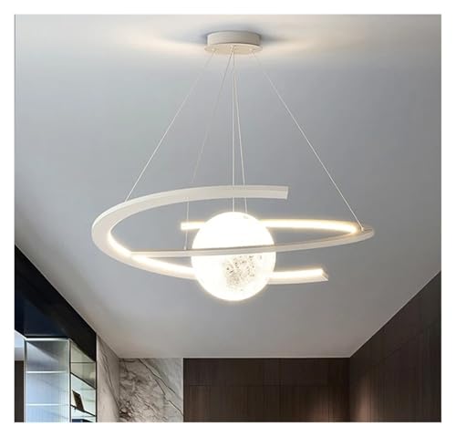 Lustre moderne suspension salon et luminaire de table blanc 60cm