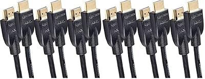 Amazon Basics High-Speed 4K HDMI 2.0 Cable, 6-Pack, 3ft, 18Gbps, 2160p, 48 bit, Compatible with TV/PS5/Xbox/Roku/Blu-ray, Black