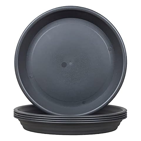 FREEGDN Plant Saucer 32cm 5Pcs Plastic Plant Pot Saucers Trays Indoor Outdoor Grey Cover