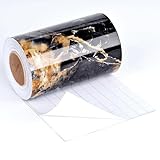 Wallderful Wallpaper Border Peel and Stick Dark Blue and Gold Marble Border Wallpaper for Mirror Frame Waterproof Border Contact Paper for Bathroom Wall Borders Stick on Trim Cabinets Kitchen Sticker