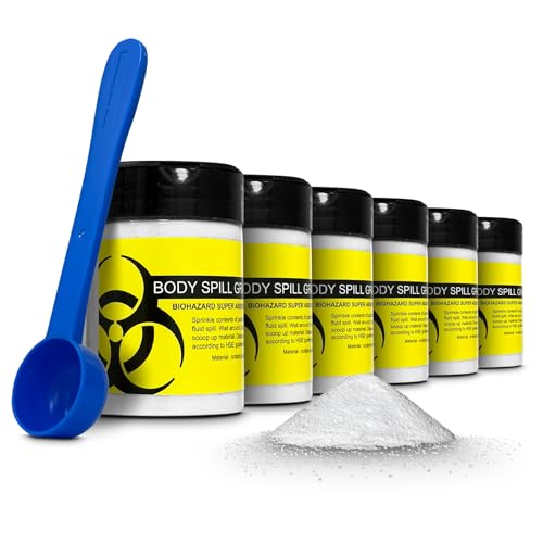 6X 100g Bottles RE-GEN Body Fluid Clean Up Vomit Urine Biohazard Spill Highly Absorbent Granules | Ideal for First aid Kits Patient Care Facilities Spill Response Stations Janitorial Supplies