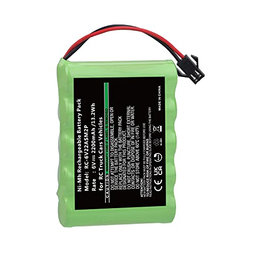 Pickle Power Batterie 6V Nimh, 2200mah Rechargeable AA Batterie RC avec SM 2P connecteur Fiche pour RC Véhicules, Outils électriques