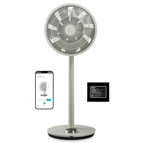 Duux Whisper Flex Smart Standventilator Leise + Akkusatz - Steuerung per Fernbedienung & Smartphone...