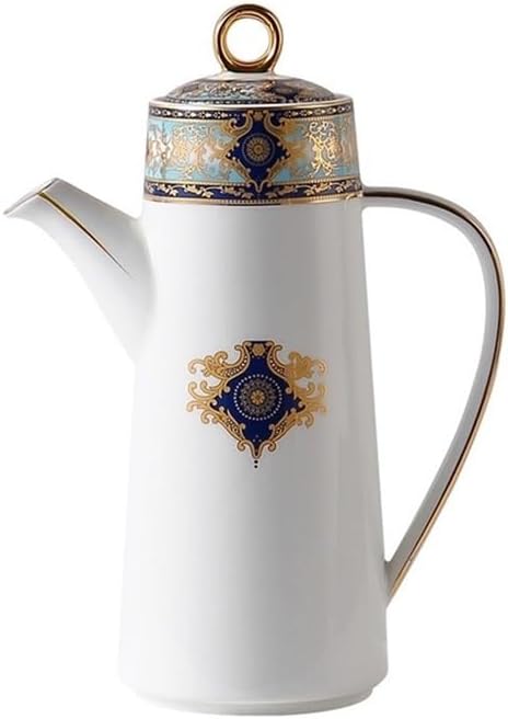 Tea Set Ceramic Teapot With Lid Water Pitcher Kitchen Butter Bottle Flower & Bird Finished Wedding Gifts Party Presents 650ML Teapot Set(Pink)