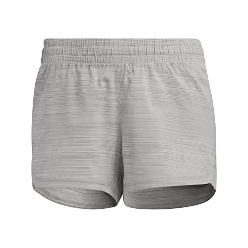 Adidas Womens Pacer 3-Stripes Woven Heather Shorts Medium Grey Heather/Medium Grey Heather Large