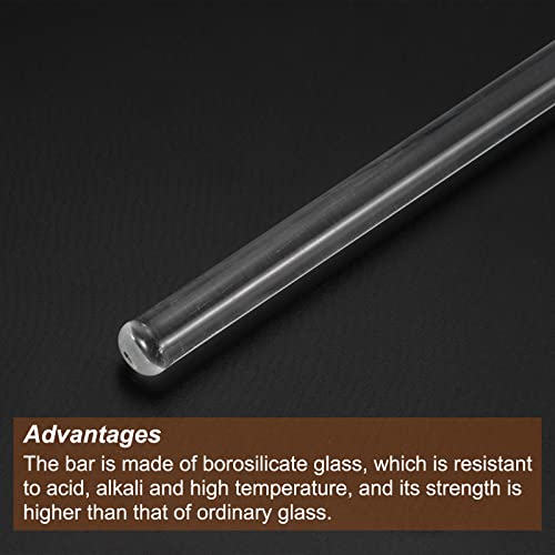 meccanixity 33 borosilicate glass stick 118134 length 10mm dia stir rod mixing tools with both ends round for lab kitchen science 3pcs