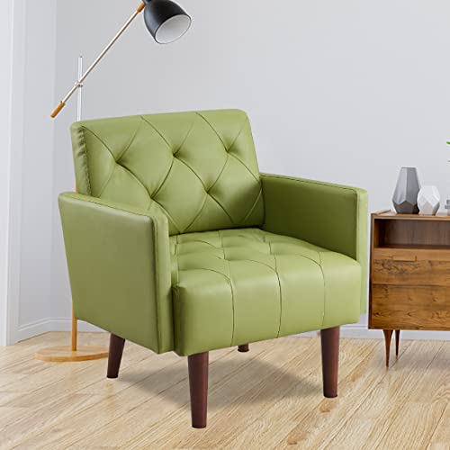 Sillón moderno piel sintética verde menta miniatura 1