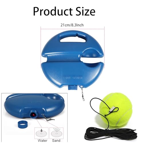 Tennis Trainer, 1Pc Portable Tennis Rebounder with 3 Long Rope Balls, Solo Tennis Training Equipment Practice Tennis Equipment, Tennis Training Equipment for Kids Adults Beginners (Blue) - Image 3