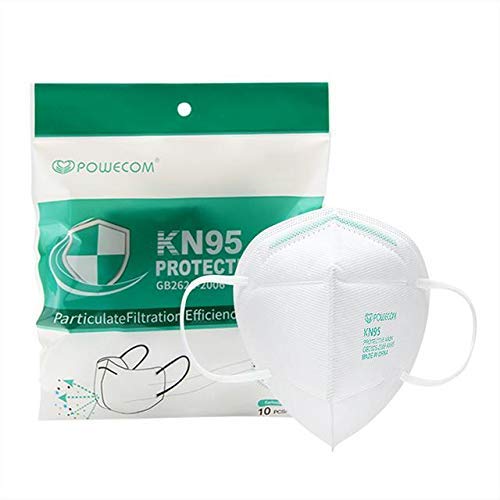 Powecom KN95 Face Mask on FDA List, 10 Pack Disposable Masks, Protection Against PM2.5 from Fire Smoke, Dust for Adults, Men, Women, Essential Workers - 10 Pcs