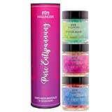 immagine prodotto Hallingers Pure Relax, set di 3 sali da bagno con sali del Mar Morto, pronto per essere confezionato come regalo (set), idea regalo per Natale e regali calendario dell'Avvento, compleanno