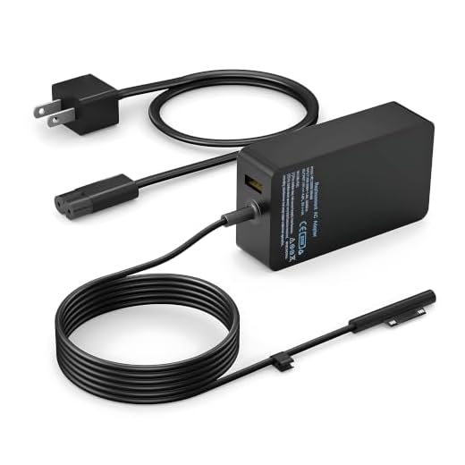 YURCIPWE Surface Pro Charger 65W, Surface Laptop Charger Compatible with Microsoft Surface Pro 11/10/9/8/7+/7/6/5/4/X, Surface Laptop 7/6/5/4, Surface Book 3/2, Surface Go 3/2/1 with 8.8ft Power Cord