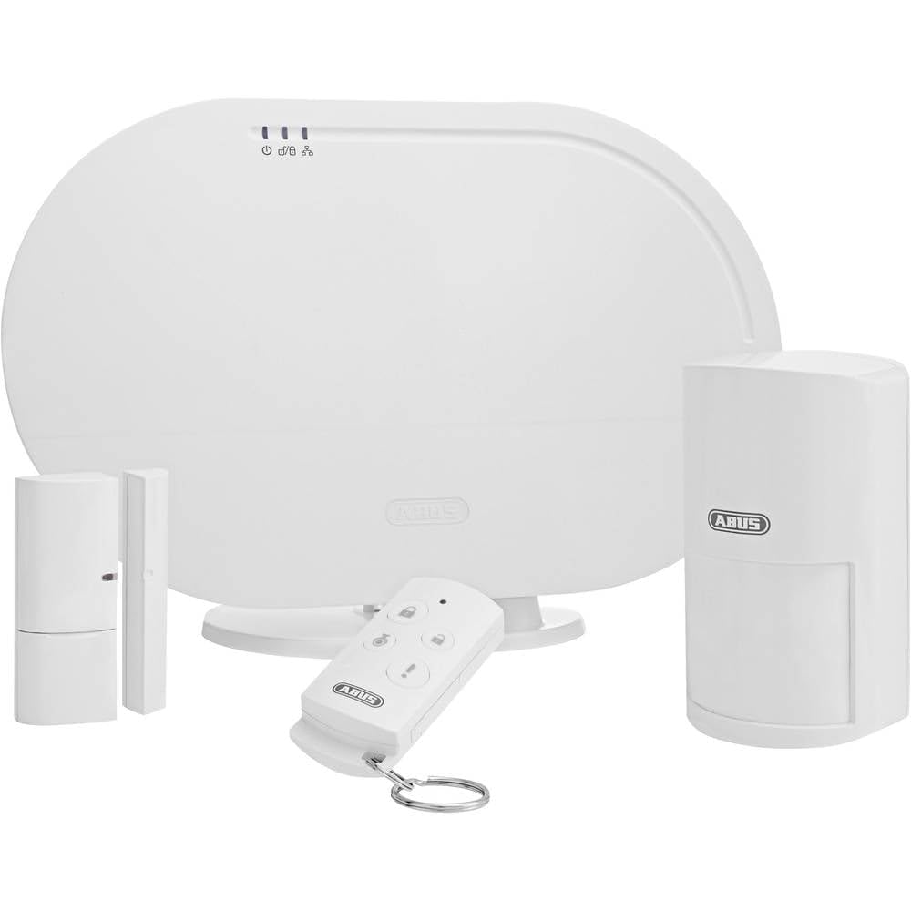 ABUS Funk-Alarmanlage Smartvest Basis-Set Einbruchmeldeanlage inkl. Bewegungsmelder & Öffnungsmelder - Testsieger - Fernzugriff iOS & Android App - weiß (1. Generation)