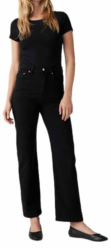 Levi's Women's Ribcage Straight Ankle, Black Heart, 28W / 27L