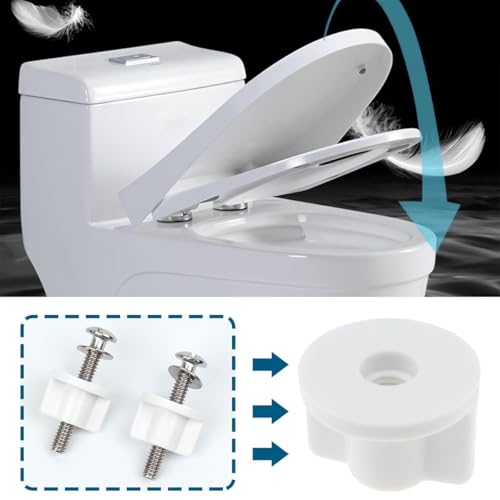 Ieron 6er-Pack Toilettensitz-Rückenmuttern- und Unterlegscheiben-Set mit M6-Gewinde für Oben montierte Toilettensitz-Scharniermuttern, Größe 17,5 x 25 mm