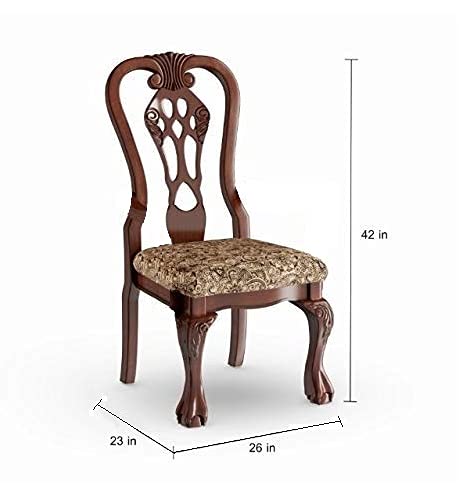 Image of shilpi handicrafts royal look pure sheesham wood standard round shape dining table set