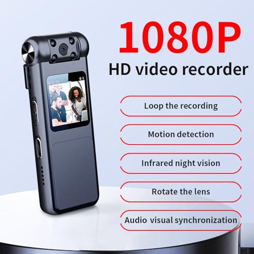 Mini Body Camera, 1080P HD Pocket Body Worn Camera with Back Clip - Image 2