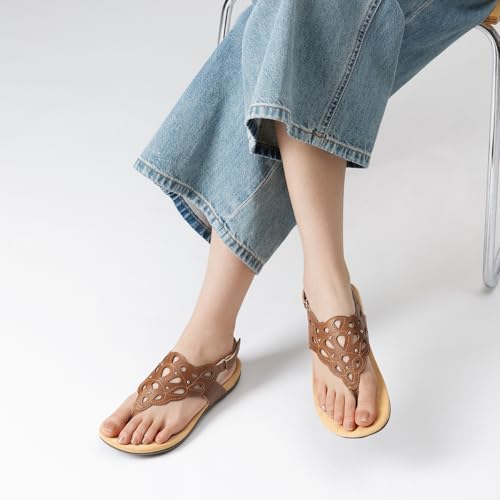 Image of Athlefit Orthopedic Sandals for Women Summer Adjustable Orthotic Thong Sandals with Arch Support