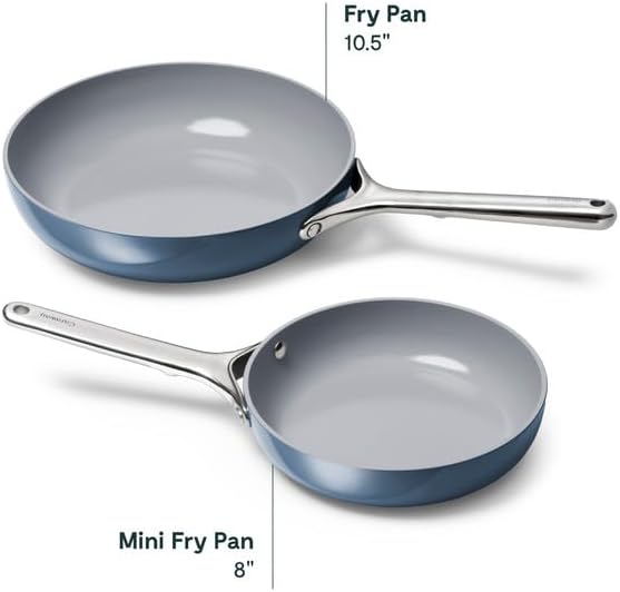 Caraway Nonstick Ceramic Mini Fry Pan (1.05 qt, 8") - Non Toxic, PTFE & PFOA Free - Oven Safe & Compatible with All Stovetops (Gas, Electric & Induction) - Navy - Image 3