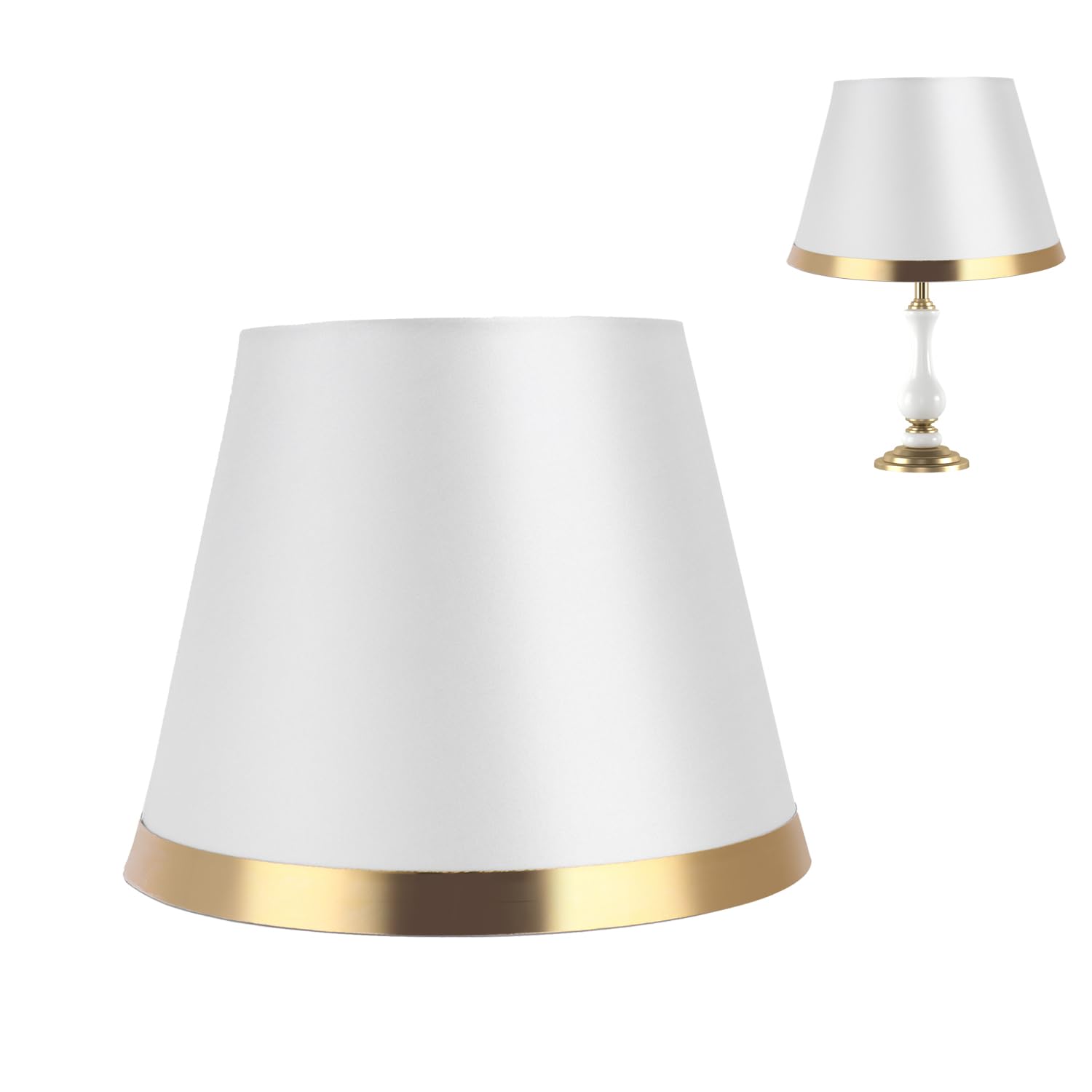 Tissting Grey E27 Fabric Lamp Shade, European Style Simple Lampshade Wear‑Resisting Home Decoration Lamp Cover For Table Lamp Floor Light Supplies(Gray)