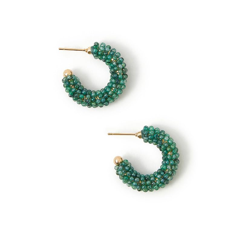 Accessorize London Women's Beaded Chunky Hoop Earrings