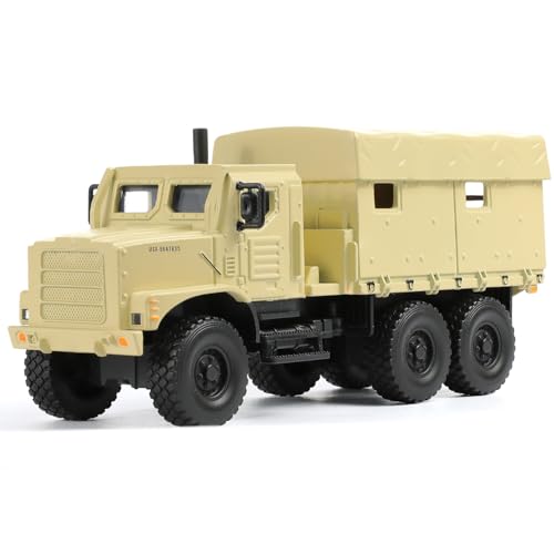 NUOTIE 1/64 Military Truck Tactical Truck Model Armored Car MTVR MK23 Military Off Road Vehicle Die-cast Metal Model Kit Medium Multifunctional Car for Collection or Gift(Desert Yellow)