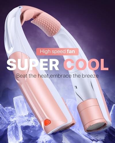 Image of AaoLin Portable Neck Fan USB-C Rechargeable, with 6000mAh Battery, Hands-Free Personal Fan 6 Speeds, 6-20Hrs Cooling, Adjustable 11oz Lightweight, Neck Cooler for Outdoor Sports /Gym /Office