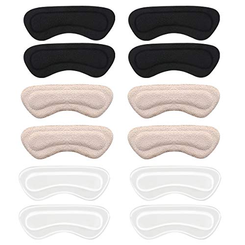 Heel Cushion Inserts, Heel Grips Reusable Self-Adhesive Shoe Inserts Liners for Men's and Women's Shoes too big, Shoe Pads for Preventing Heel Slipping, Rubbing, Non-Slip Comfortable Heel Pads-6 Pairs