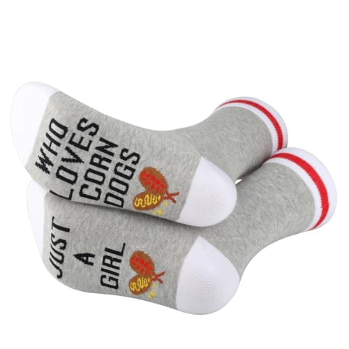 G2TUP 2 Pair Corn Dog Lover Gift Who Loves Corn Dogs Socks Corndog Socks Hot Dog Lover Gift Foodie Gifts